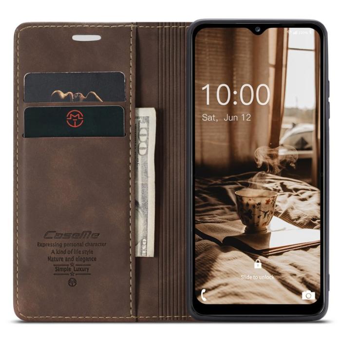 Caseme - CASEME 013 Series Samsung Galaxy A34 5G Skal PU Läder Kaffe