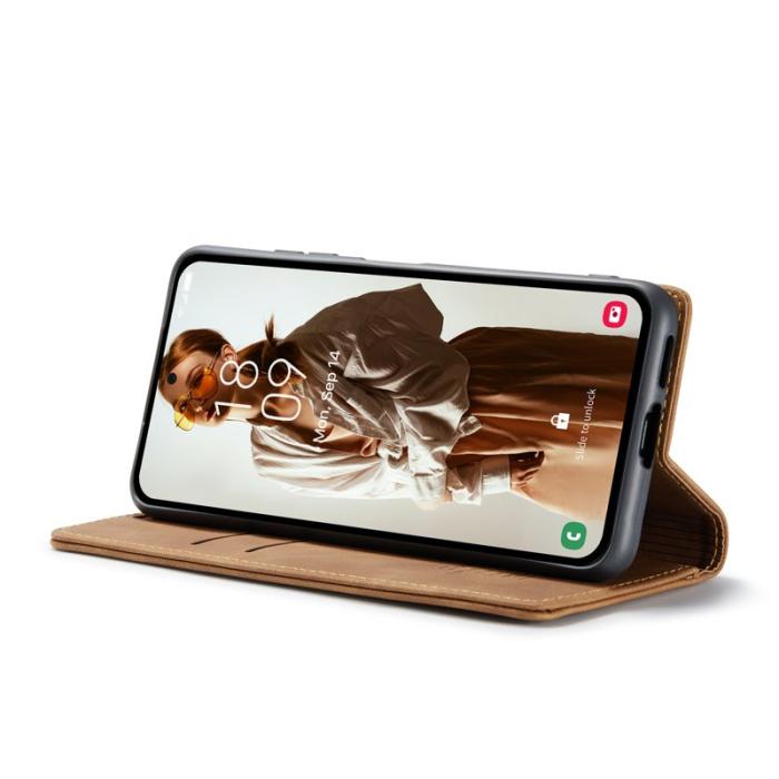 Caseme - CASEME 013 Series Samsung Galaxy A55 5G Skal PU Läder Brun