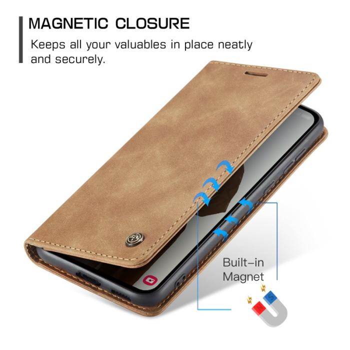 Caseme - CASEME 013 Series Samsung Galaxy A55 5G Skal PU Läder Brun