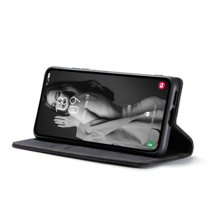 Caseme - CASEME 013 Series Samsung Galaxy A55 5G Skal PU Läder Svart