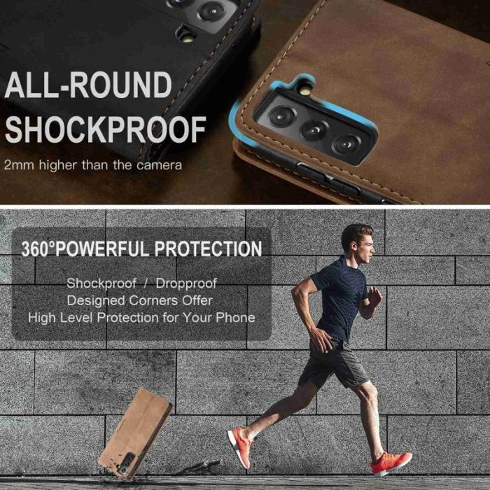 Caseme - CASEME 013 Series Samsung Galaxy S22 5G Fodral Läder Brun