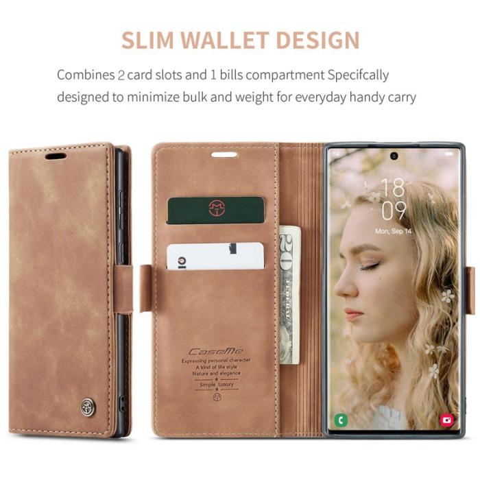 Caseme - CASEME 013 Series Samsung Galaxy S22 Ultra Fodral Brun