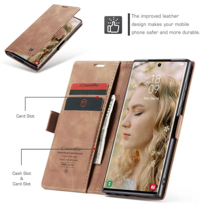 Caseme - CASEME 013 Series Samsung Galaxy S22 Ultra Fodral Brun