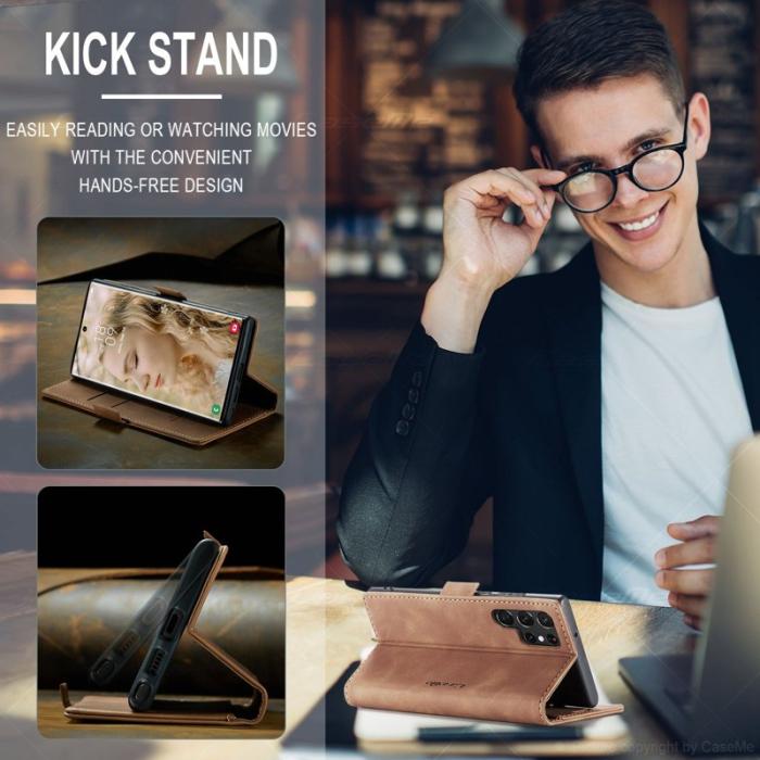 Caseme - CASEME 013 Series Samsung Galaxy S22 Ultra Fodral Brun