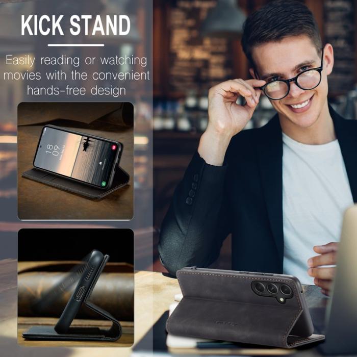 Caseme - CASEME 013 Series Samsung Galaxy S23 FE Fodral PU Läder Svart