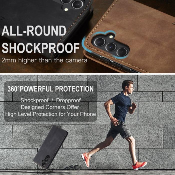 Caseme - CASEME 013 Series Samsung Galaxy S23 FE Fodral PU Läder Svart