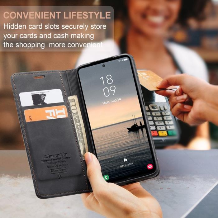 Caseme - CASEME 013 Series Samsung Galaxy S23 FE Fodral PU Läder Svart