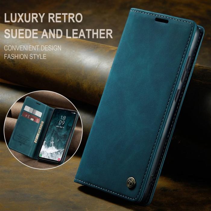 Caseme - CASEME 013 Series Samsung Galaxy S23 FE Skal PU Läder Blå