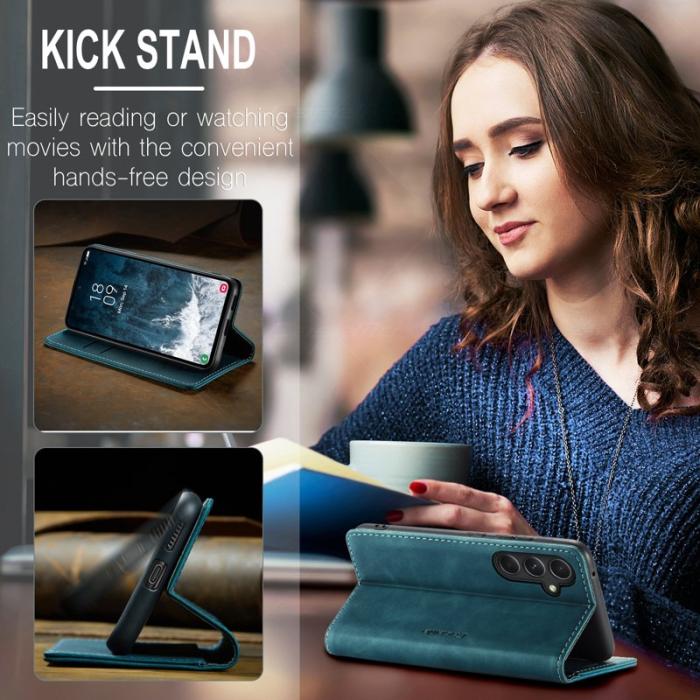 Caseme - CASEME 013 Series Samsung Galaxy S23 FE Skal PU Läder Blå