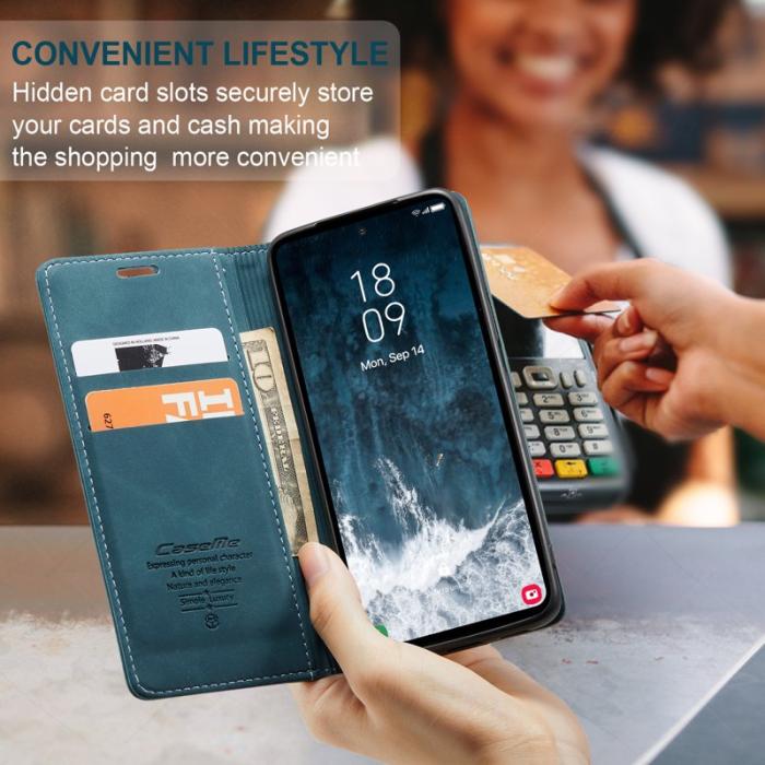 Caseme - CASEME 013 Series Samsung Galaxy S23 FE Skal PU Läder Blå