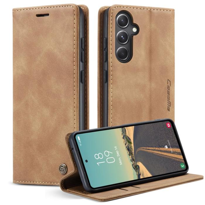 Caseme - CASEME 013 Series Samsung Galaxy S23 FE Skal PU Läder Brun