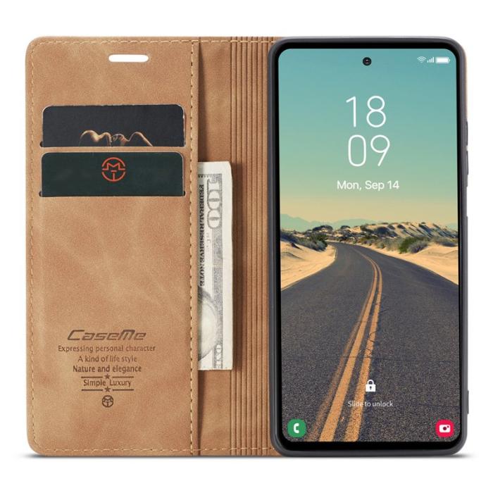 Caseme - CASEME 013 Series Samsung Galaxy S23 FE Skal PU Läder Brun