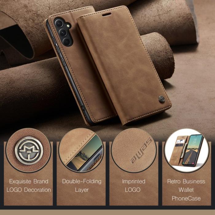 Caseme - CASEME 013 Series Samsung Galaxy S23 FE Skal PU Läder Brun