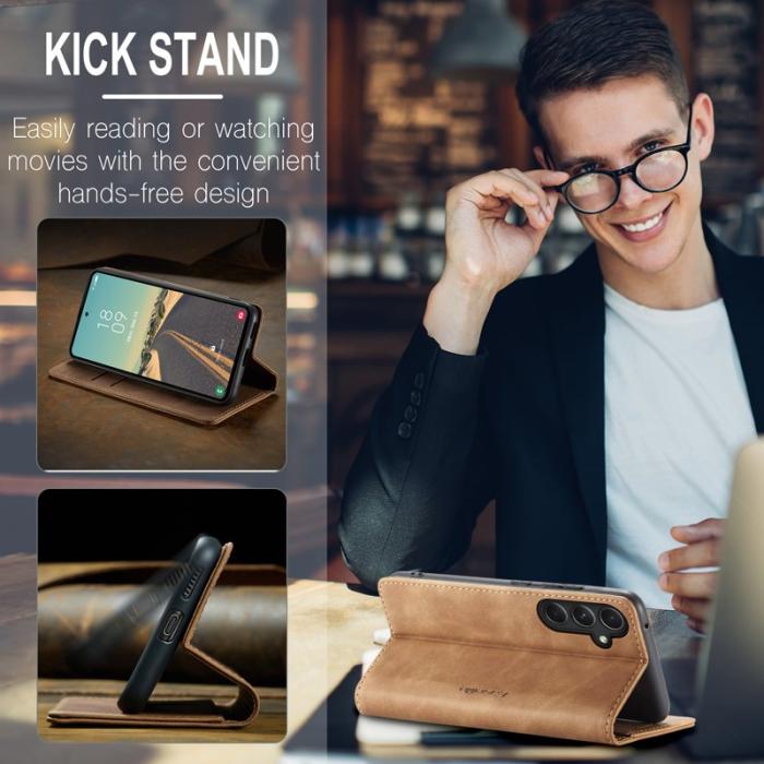 Caseme - CASEME 013 Series Samsung Galaxy S23 FE Skal PU Läder Brun