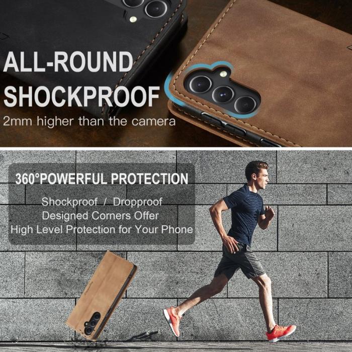 Caseme - CASEME 013 Series Samsung Galaxy S23 FE Skal PU Läder Brun