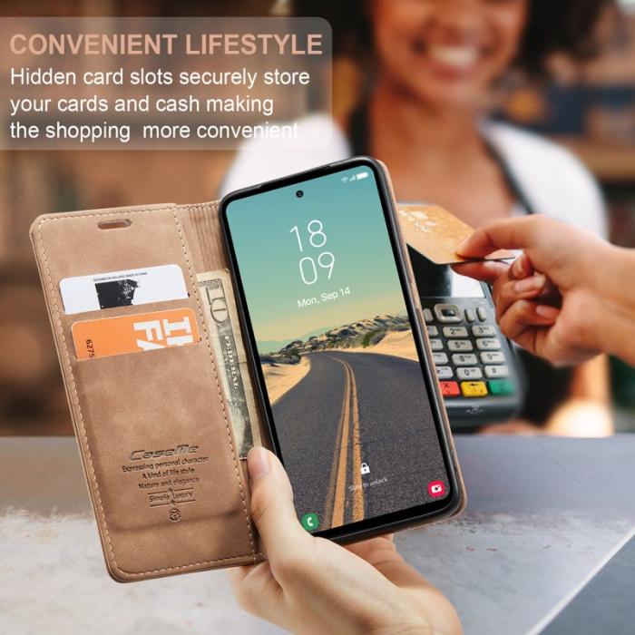 Caseme - CASEME 013 Series Samsung Galaxy S23 FE Skal PU Läder Brun