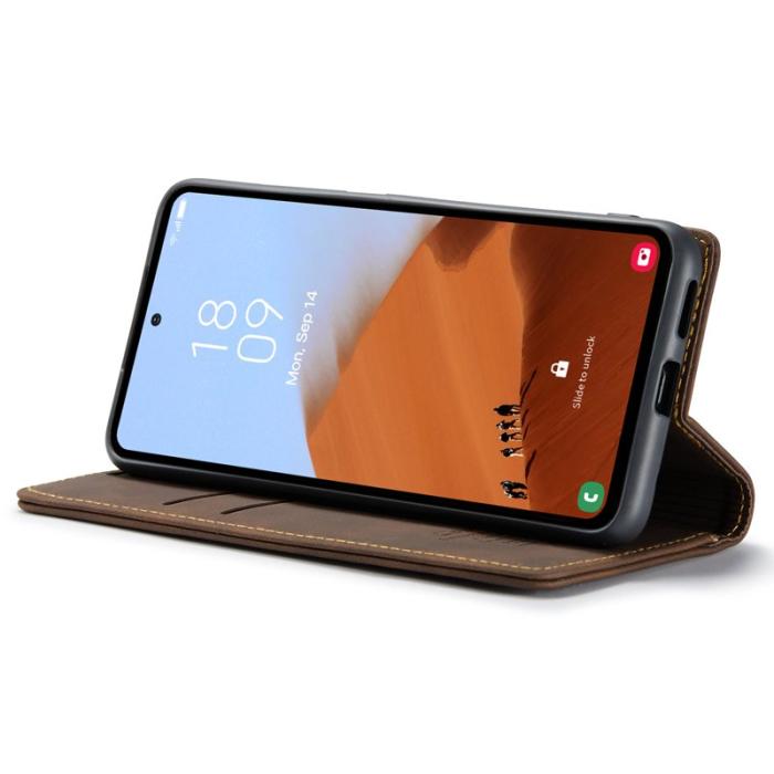 Caseme - CASEME 013 Series Samsung Galaxy S23 FE Skal PU Läder - Kaffe