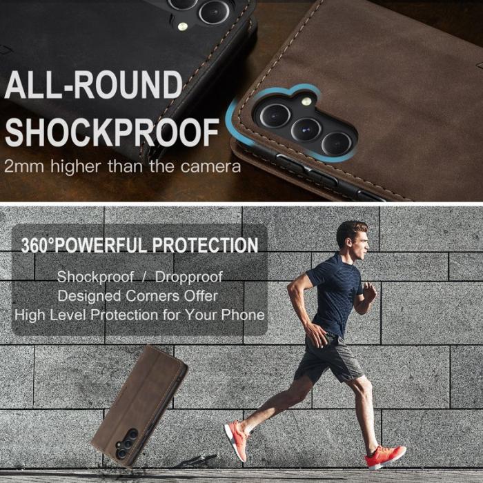 Caseme - CASEME 013 Series Samsung Galaxy S23 FE Skal PU Läder - Kaffe