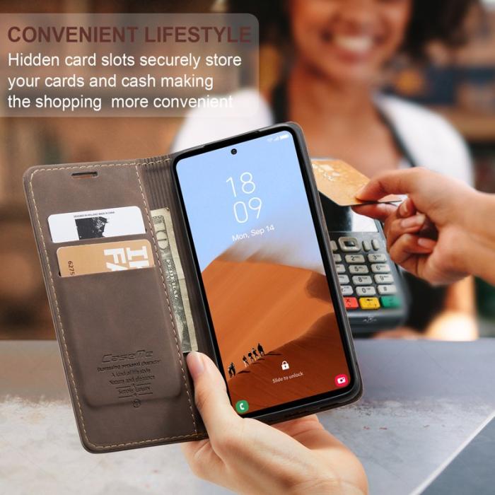Caseme - CASEME 013 Series Samsung Galaxy S23 FE Skal PU Läder - Kaffe