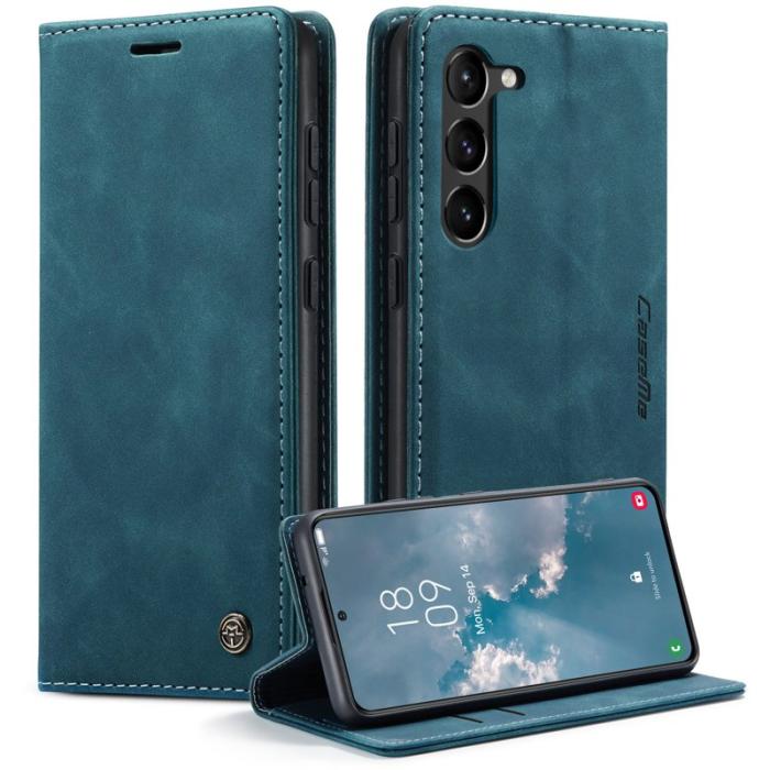 Caseme - CASEME 013 Series Samsung Galaxy S23+ Fodral PU Läder Blå