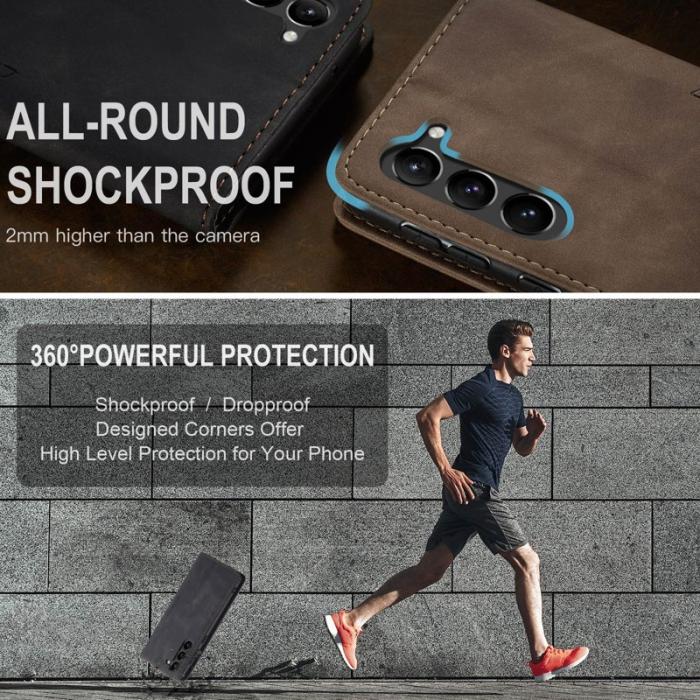 Caseme - CASEME 013 Series Samsung Galaxy S23+ Fodral PU Läder Svart