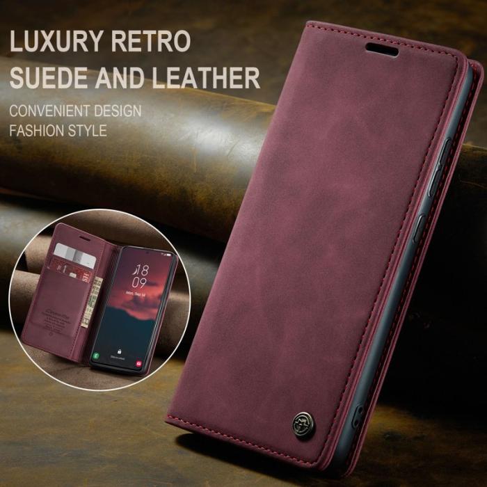 Caseme - CASEME 013 Series Samsung Galaxy S24+ Skal PU Läder Röd