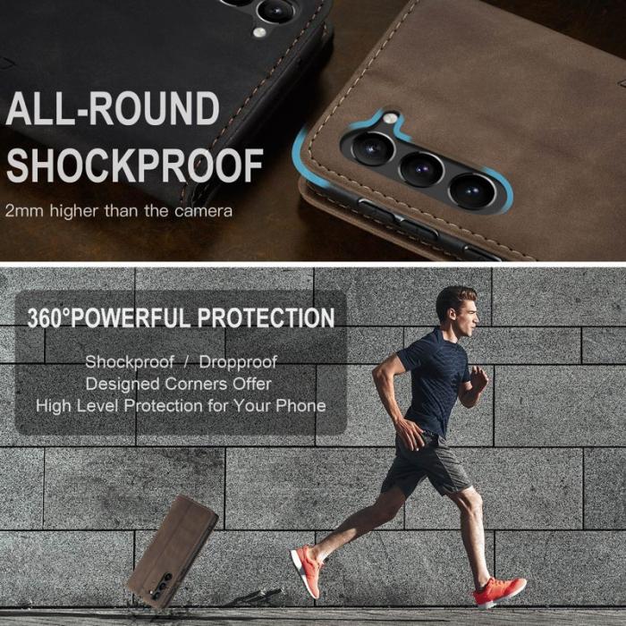 Caseme - CASEME 013 Series Samsung Galaxy S24+ Skal PU Läder Svart