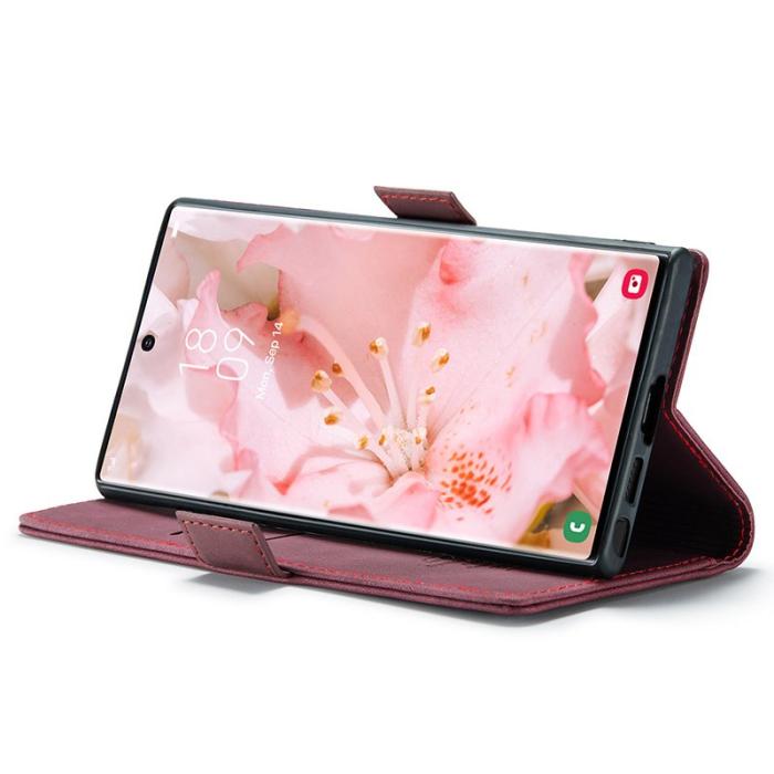 Caseme - CASEME 013 Series Samsung Galaxy S24 Ultra Skal PU Läder Röd