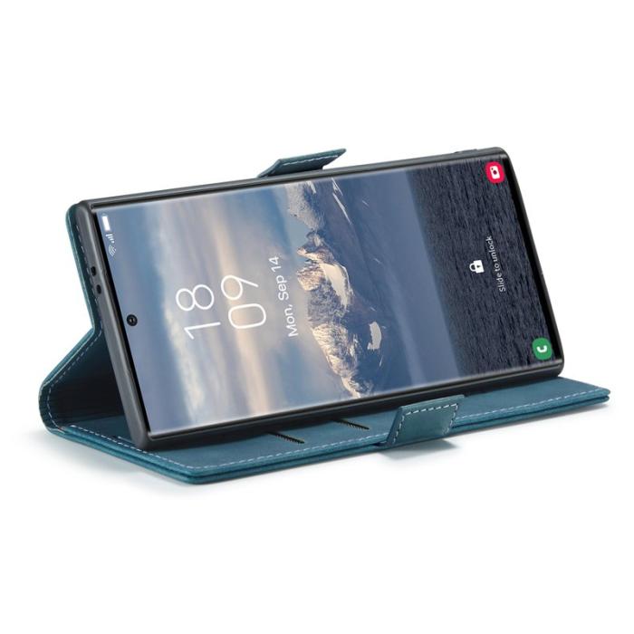 Caseme - CASEME 013 Series Samsung Galaxy S25 Ultra Skal Läder Blå
