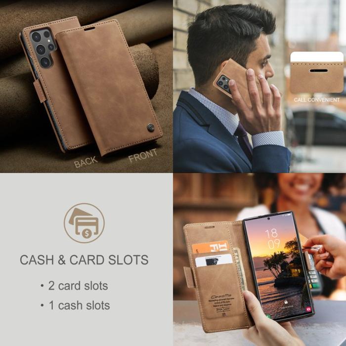 Caseme - CASEME 013 Series Samsung Galaxy S25 Ultra Skal Läder Brun