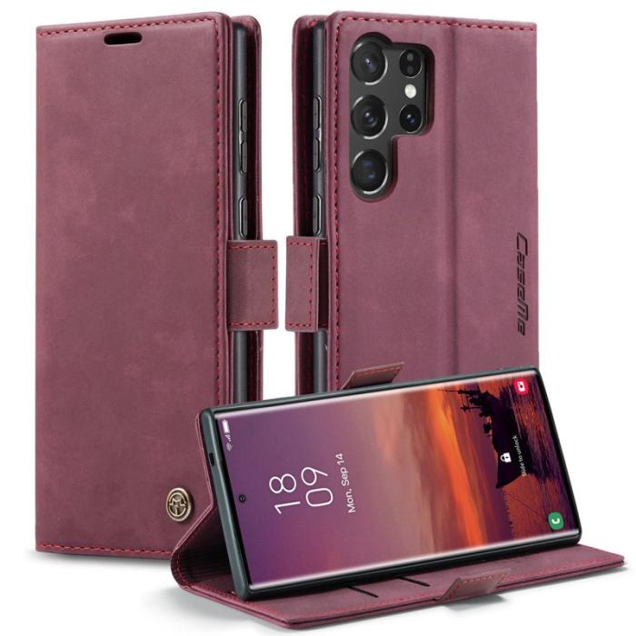 Caseme - CASEME 013 Series Samsung Galaxy S25 Ultra Skal Läder Röd