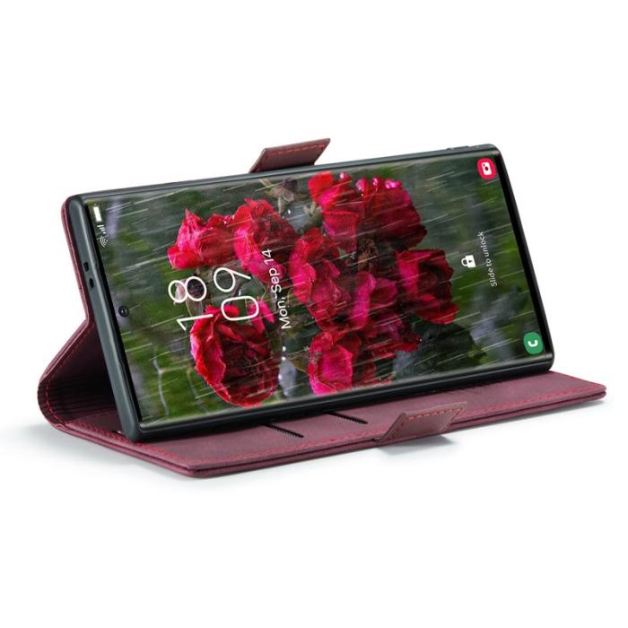 Caseme - CASEME 013 Series Samsung Galaxy S25 Ultra Skal Läder Röd