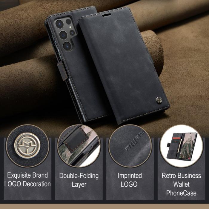 Caseme - CASEME 013 Series Samsung Galaxy S25 Ultra Skal Läder Svart
