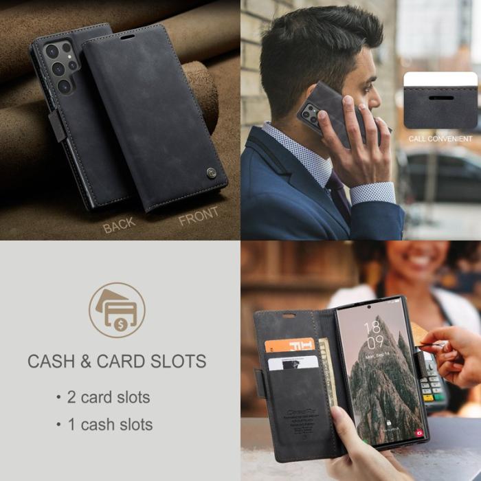 Caseme - CASEME 013 Series Samsung Galaxy S25 Ultra Skal Läder Svart