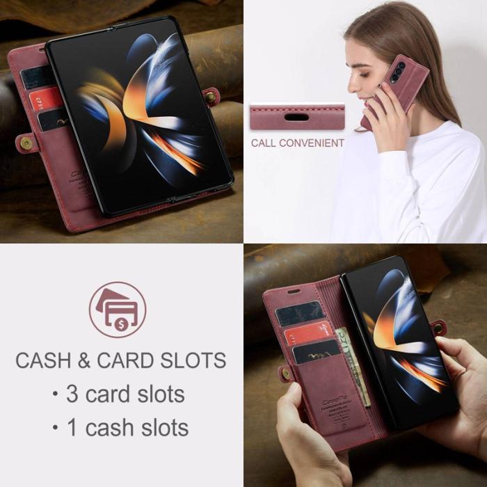 Caseme - CASEME 013 Series Samsung Galaxy Z Fold4 5G Skal Vinröd