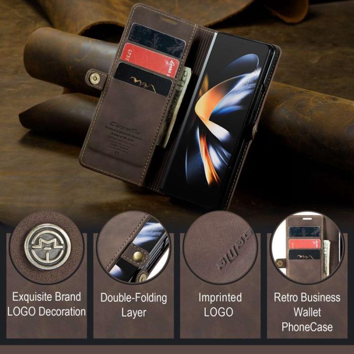 Caseme - CASEME 013 Series Samsung Galaxy Z Fold4 Fodral - Kaffe