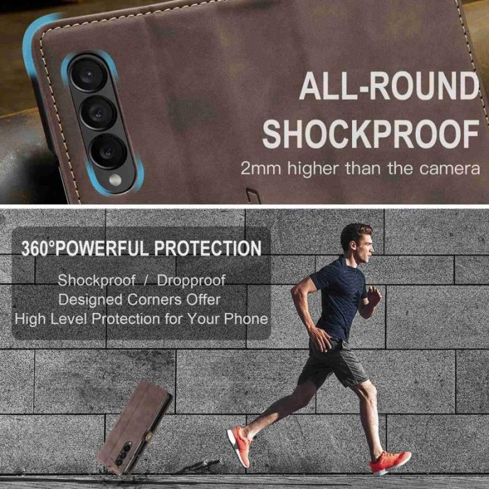 Caseme - CASEME 013 Series Samsung Galaxy Z Fold4 Fodral - Kaffe