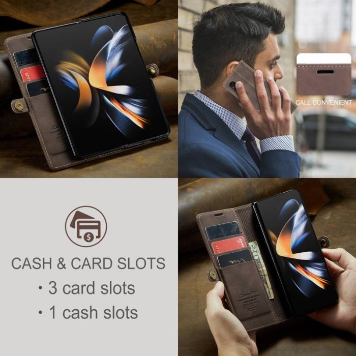 Caseme - CASEME 013 Series Samsung Galaxy Z Fold4 Fodral - Kaffe