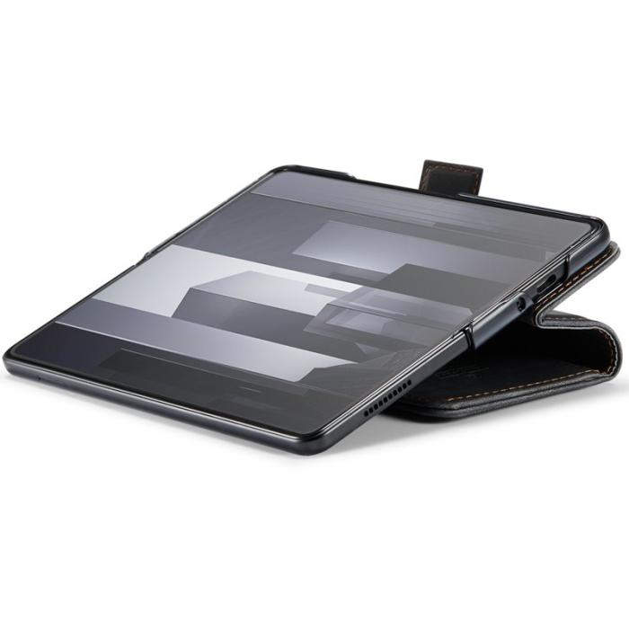 Caseme - CASEME 013 Series Samsung Galaxy Z Fold6 Konstläder Plånboksfodral Ställ - Svart