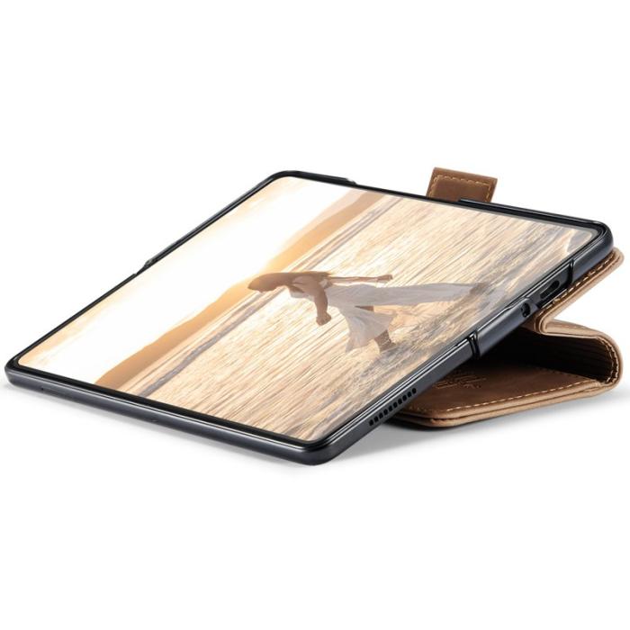 Caseme - CASEME 013 Series Samsung Galaxy Z Fold6 Ställskydd Plånboksfodral - Brun