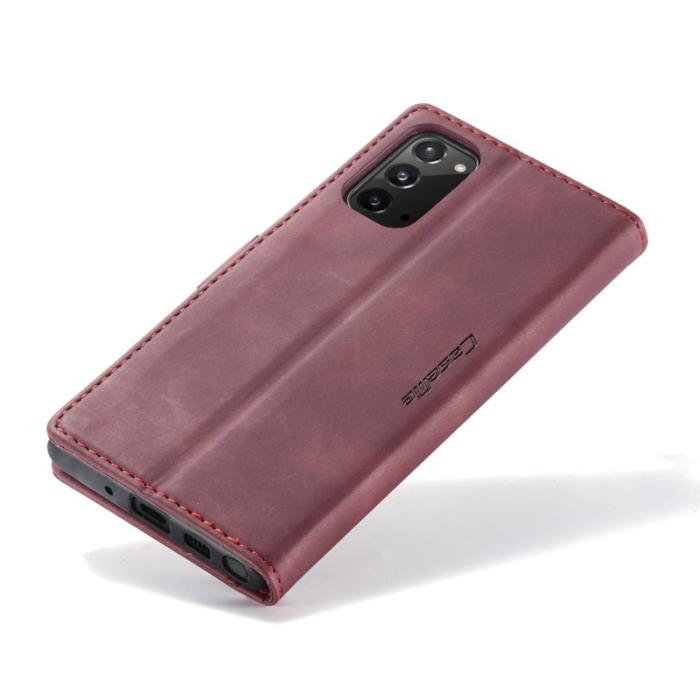 Caseme - CASEME 013 Series Wallet Case för Samsung Galaxy Note20 - Vinröd