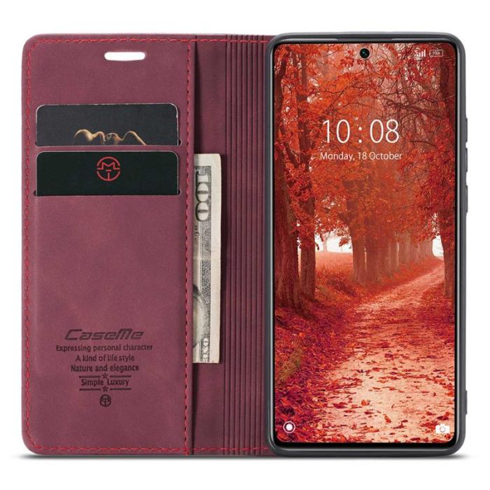 Caseme - CASEME 013 Series Xiaomi 12 Lite 5G Fodral PU Läder Röd