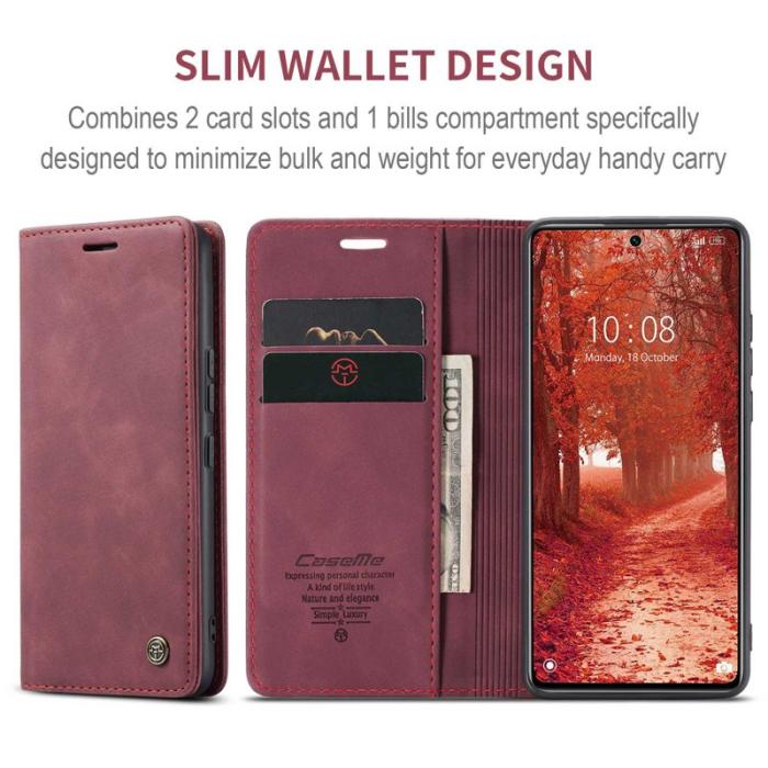 Caseme - CASEME 013 Series Xiaomi 12 Lite 5G Fodral PU Läder Röd