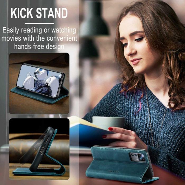 Caseme - CASEME 013 Series Xiaomi 12T 5G Fodral PU Läder Blå