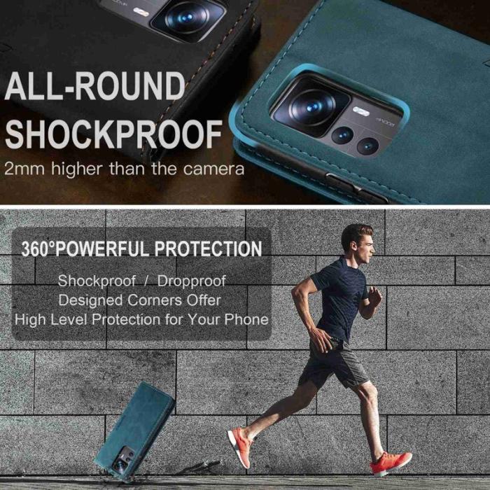 Caseme - CASEME 013 Series Xiaomi 12T 5G Fodral PU Läder Blå
