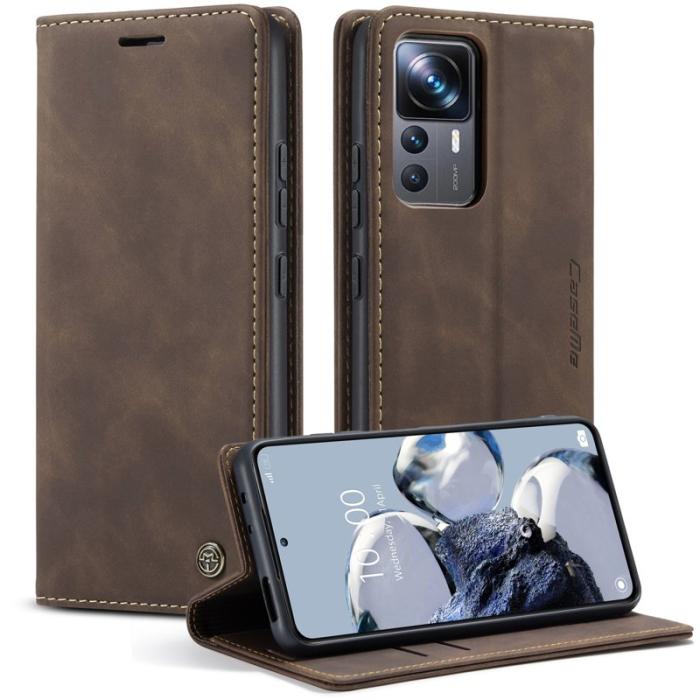 Caseme - CASEME 013 Series Xiaomi 12T 5G Fodral PU Läder Kaffe