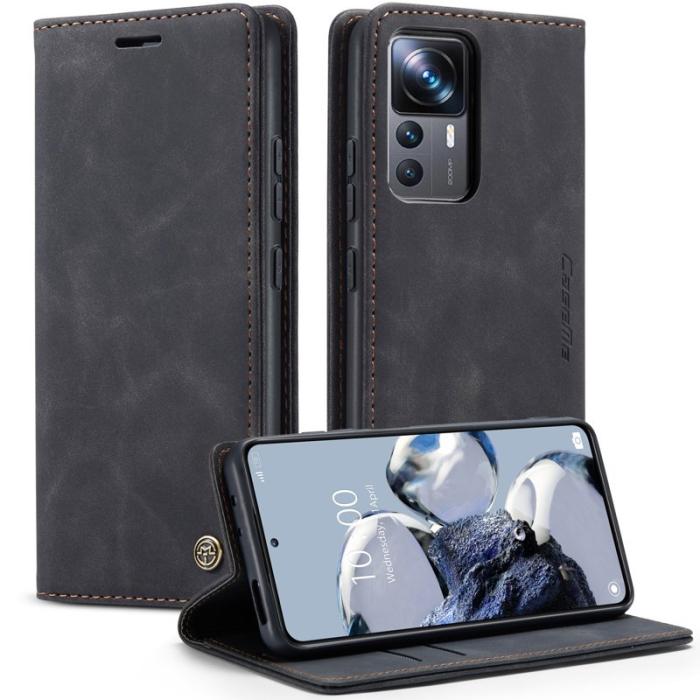 Caseme - CASEME 013 Series Xiaomi 12T 5G Fodral PU Läder Svart