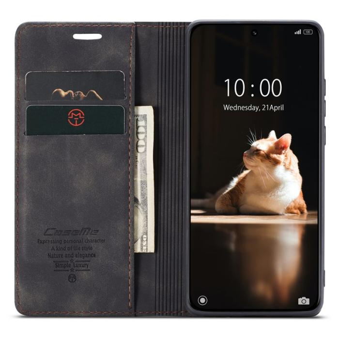 Caseme - CASEME 013 Series Xiaomi 13 5G Fodral i PU-läder Svart