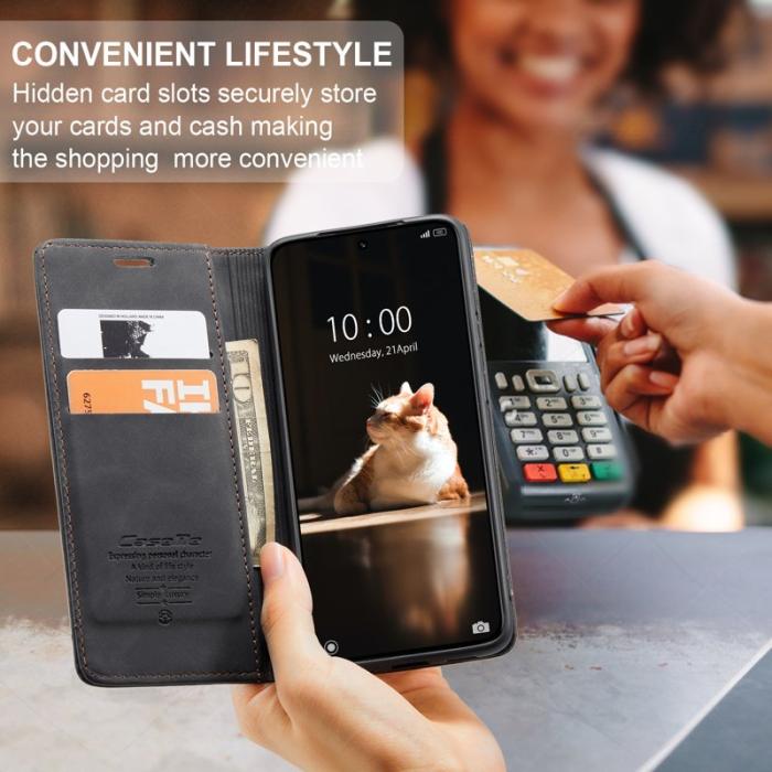 Caseme - CASEME 013 Series Xiaomi 13 5G Fodral i PU-läder Svart