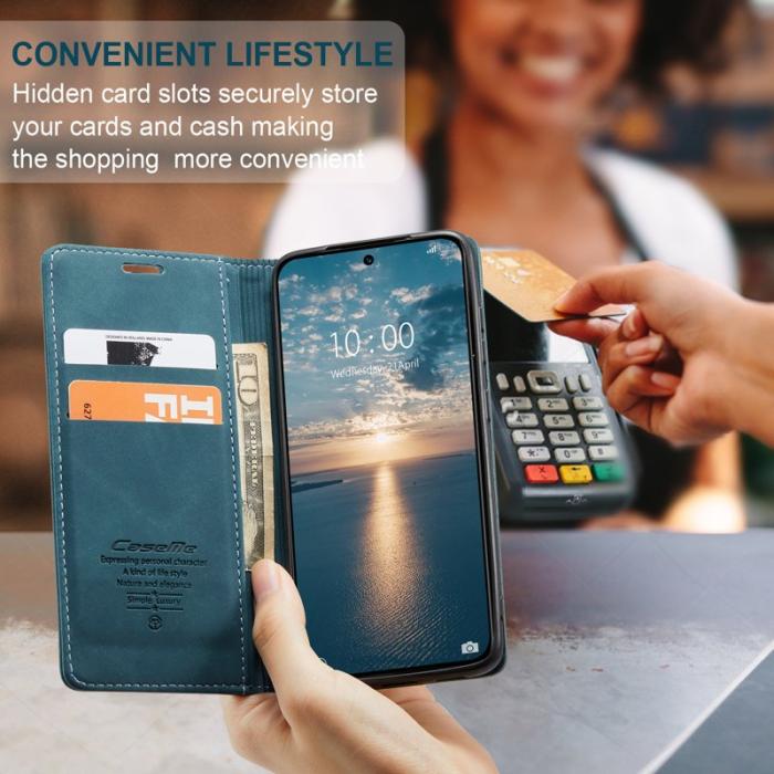 Caseme - CASEME 013 Series Xiaomi 13 5G PU Läder Fodral Blå